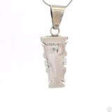 Vintage Navajo Sterling Silver Pendant Gaspeite Signed Steve Francisco