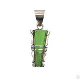 Vintage Navajo Sterling Silver Pendant Gaspeite Signed Steve Francisco