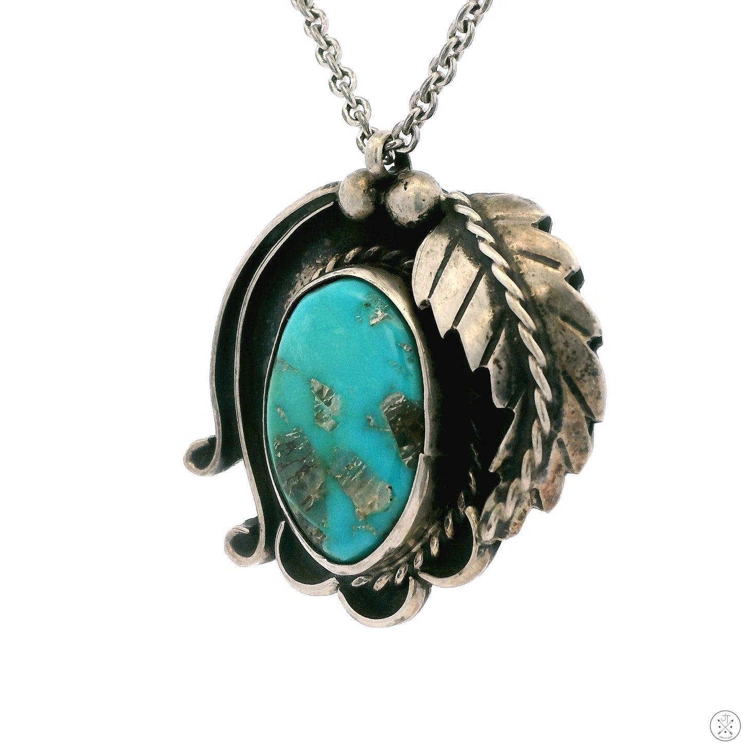 Vintage Zuni Sterling Silver Pendant Signed Lucy Gchachu 24 Inch Necklace