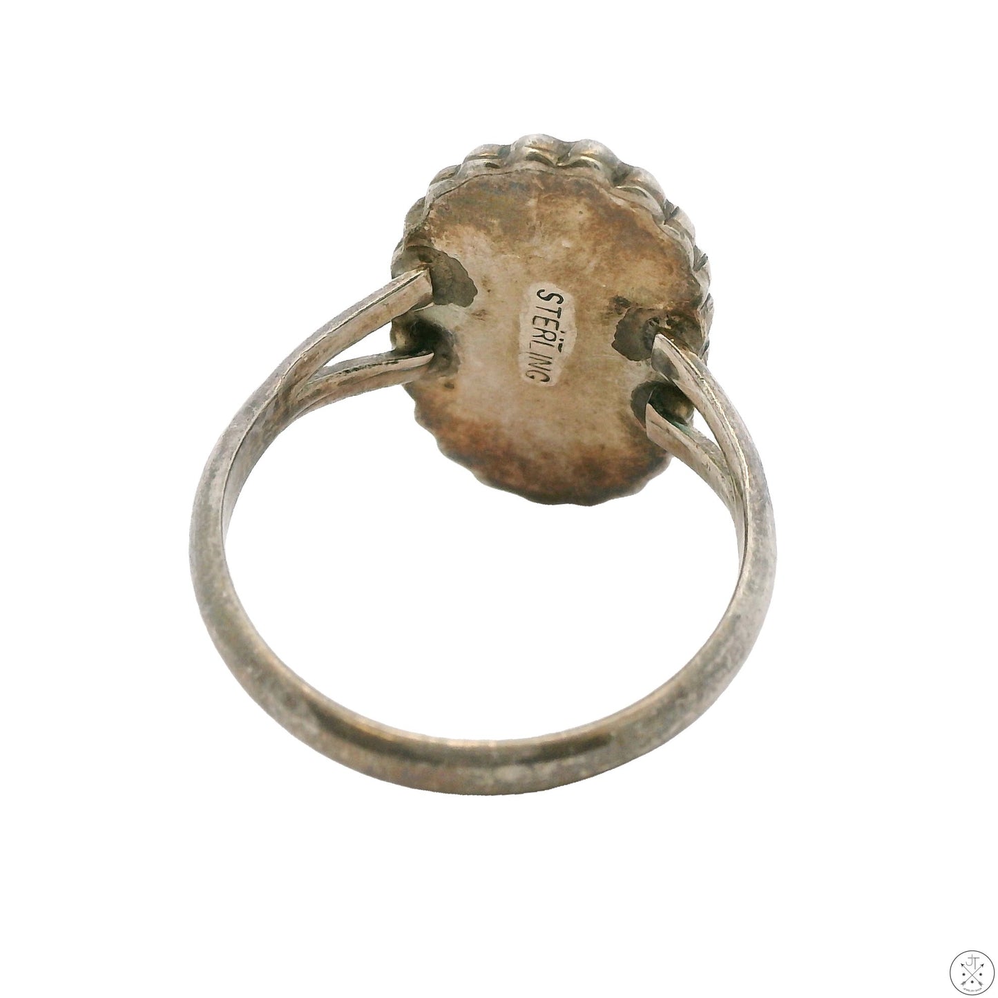 Vintage Sterling Silver Ring with Easter Blue Turquoise Size 8