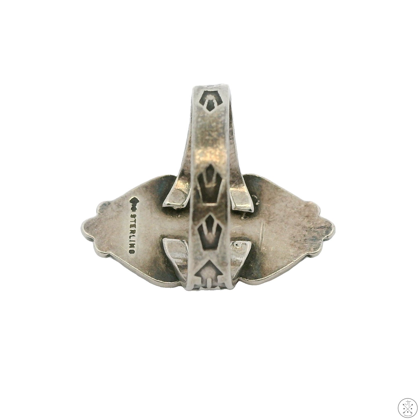 Vintage Maisel's Trading Native American Sterling Silver Ring Turquoise Size 5.5