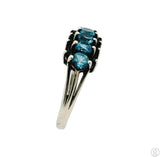 Vintage Sterling Silver Ring with Sapphire and Topaz Size 10