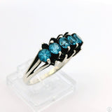 Vintage Sterling Silver Ring with Sapphire and Topaz Size 10
