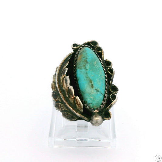Vintage Sterling Silver Ring Size 6.5 with Sonoran Turquoise