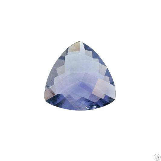 4.09 Carat Natural Iolite 13 mm Trillion Cut Faceted Gemstone