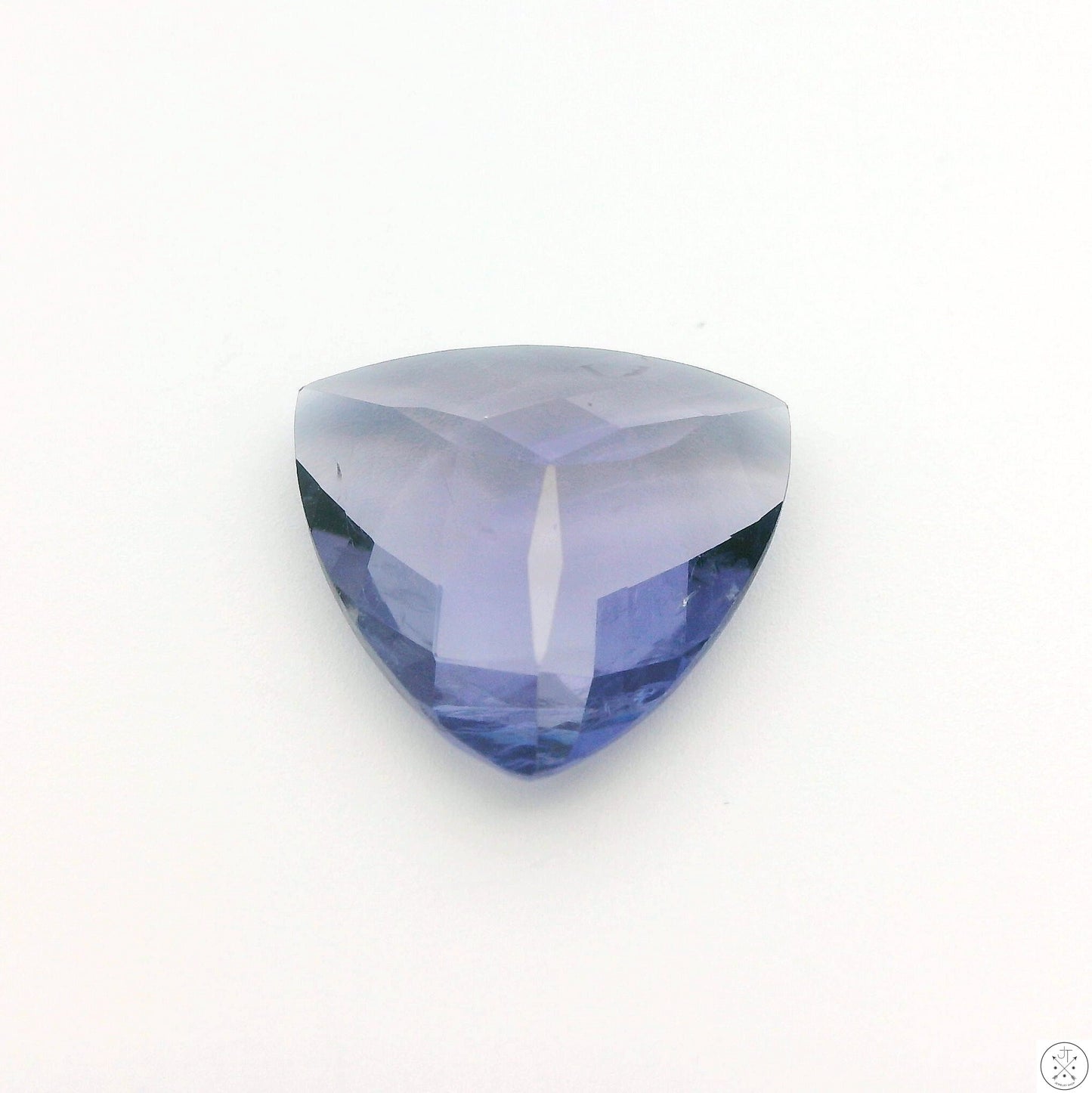 4.09 Carat Natural Iolite 13 mm Trillion Cut Faceted Gemstone