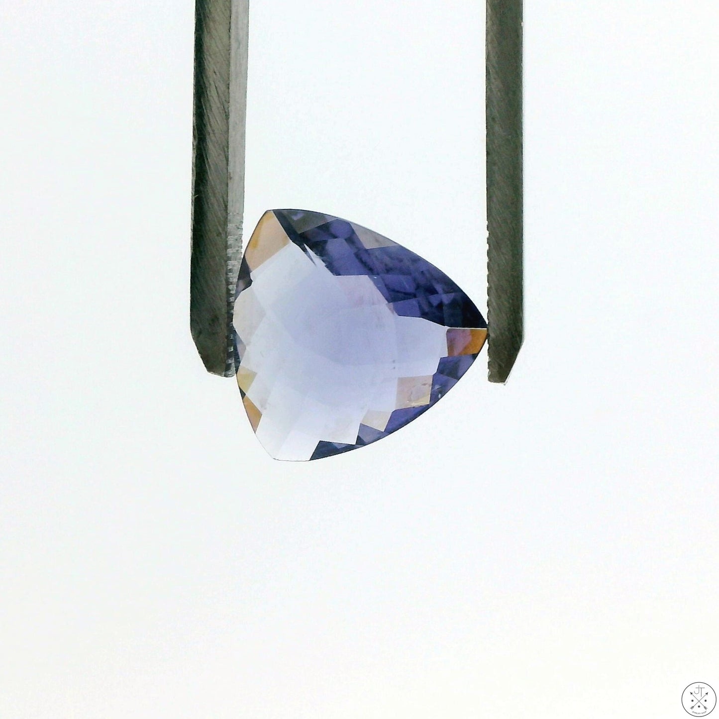 4.09 Carat Natural Iolite 13 mm Trillion Cut Faceted Gemstone
