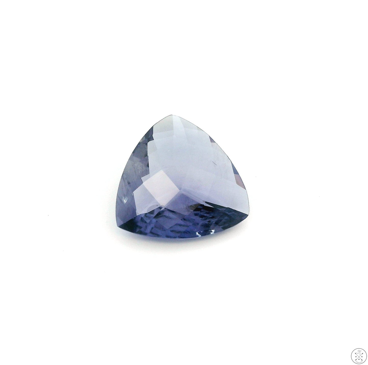 4.09 Carat Natural Iolite 13 mm Trillion Cut Faceted Gemstone