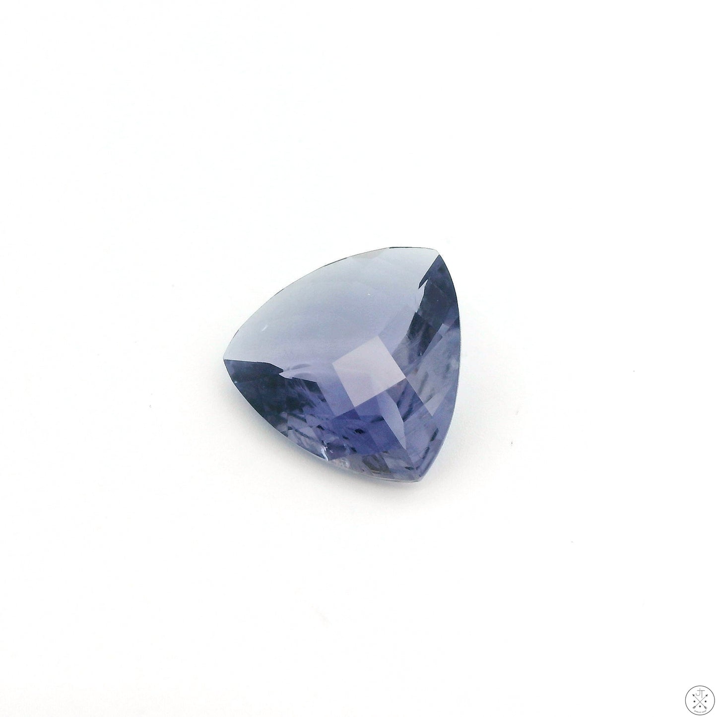 4.09 Carat Natural Iolite 13 mm Trillion Cut Faceted Gemstone