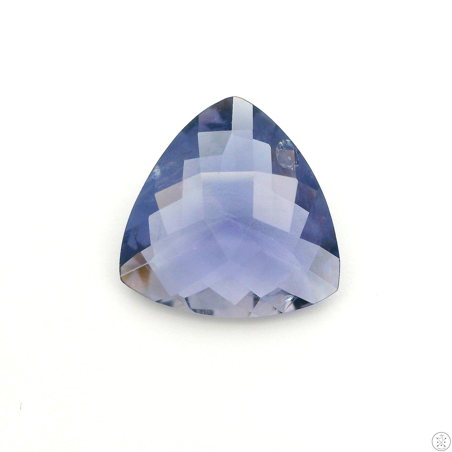 4.09 Carat Natural Iolite 13 mm Trillion Cut Faceted Gemstone