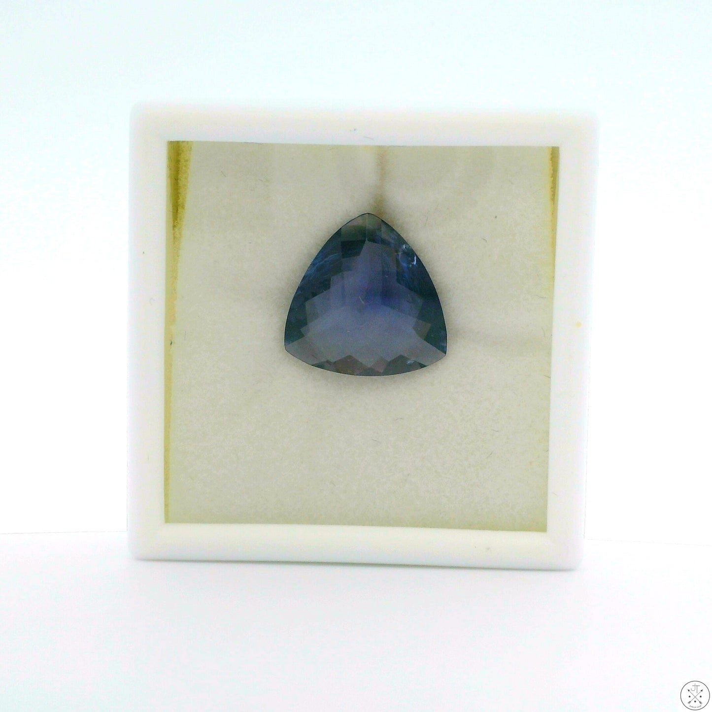4.09 Carat Natural Iolite 13 mm Trillion Cut Faceted Gemstone