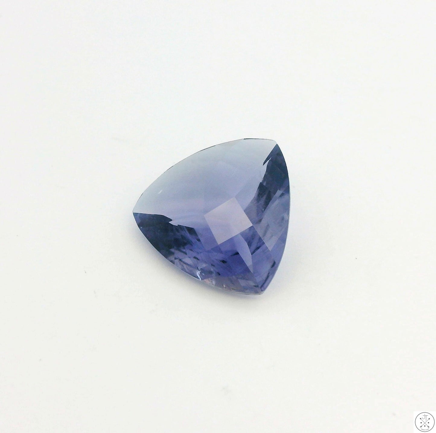 4.09 Carat Natural Iolite 13 mm Trillion Cut Faceted Gemstone