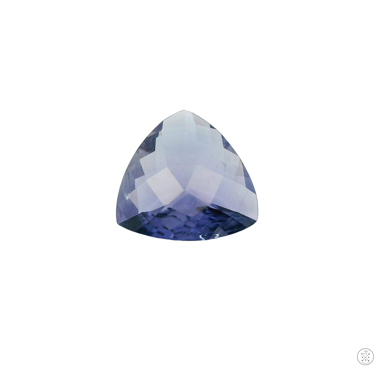 4.09 Carat Natural Iolite 13 mm Trillion Cut Faceted Gemstone