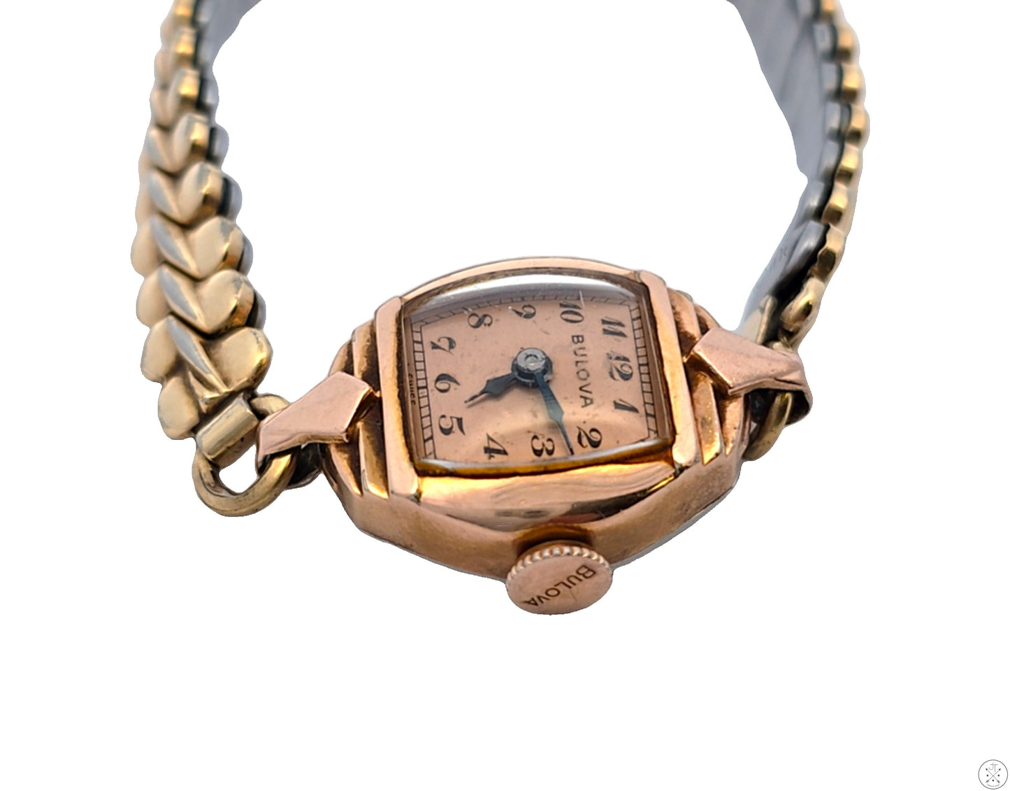 Vintage Bulova Gold Plated Ladies Wristwatch 17 Jewel Watch Mechanical 6in Stretch