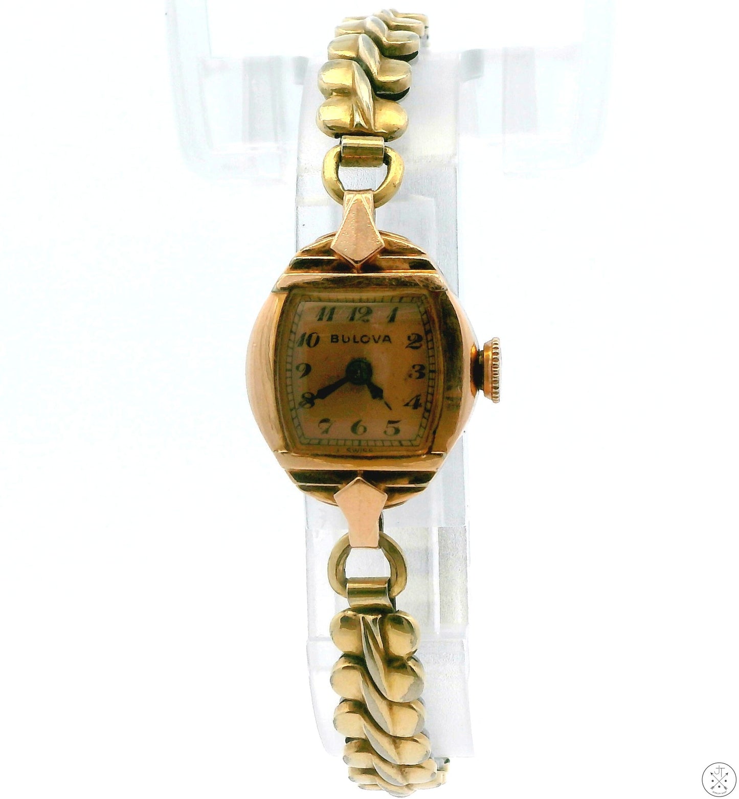 Vintage Bulova Gold Plated Ladies Wristwatch 17 Jewel Watch Mechanical 6in Stretch