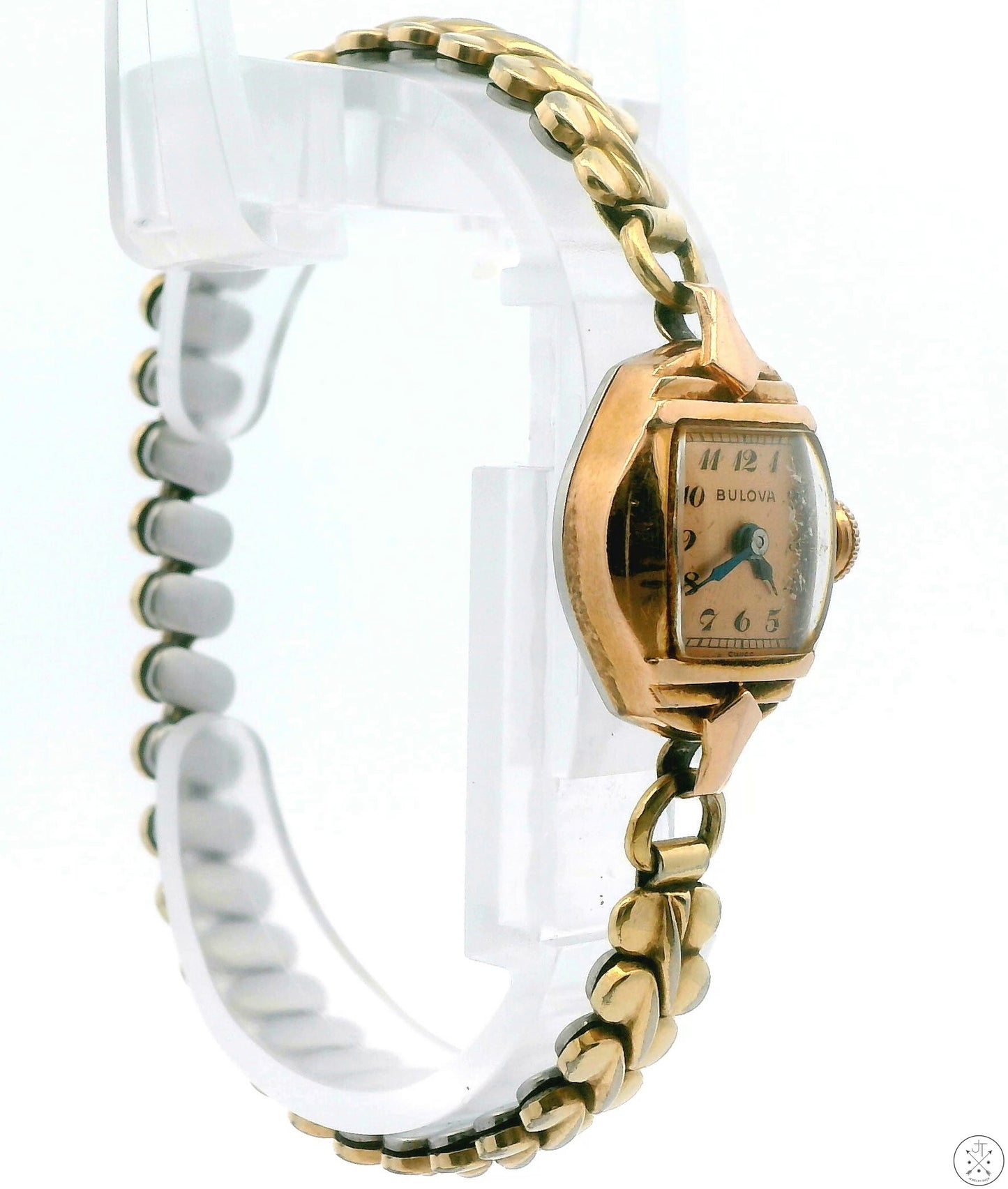 Vintage Bulova Gold Plated Ladies Wristwatch 17 Jewel Watch Mechanical 6in Stretch