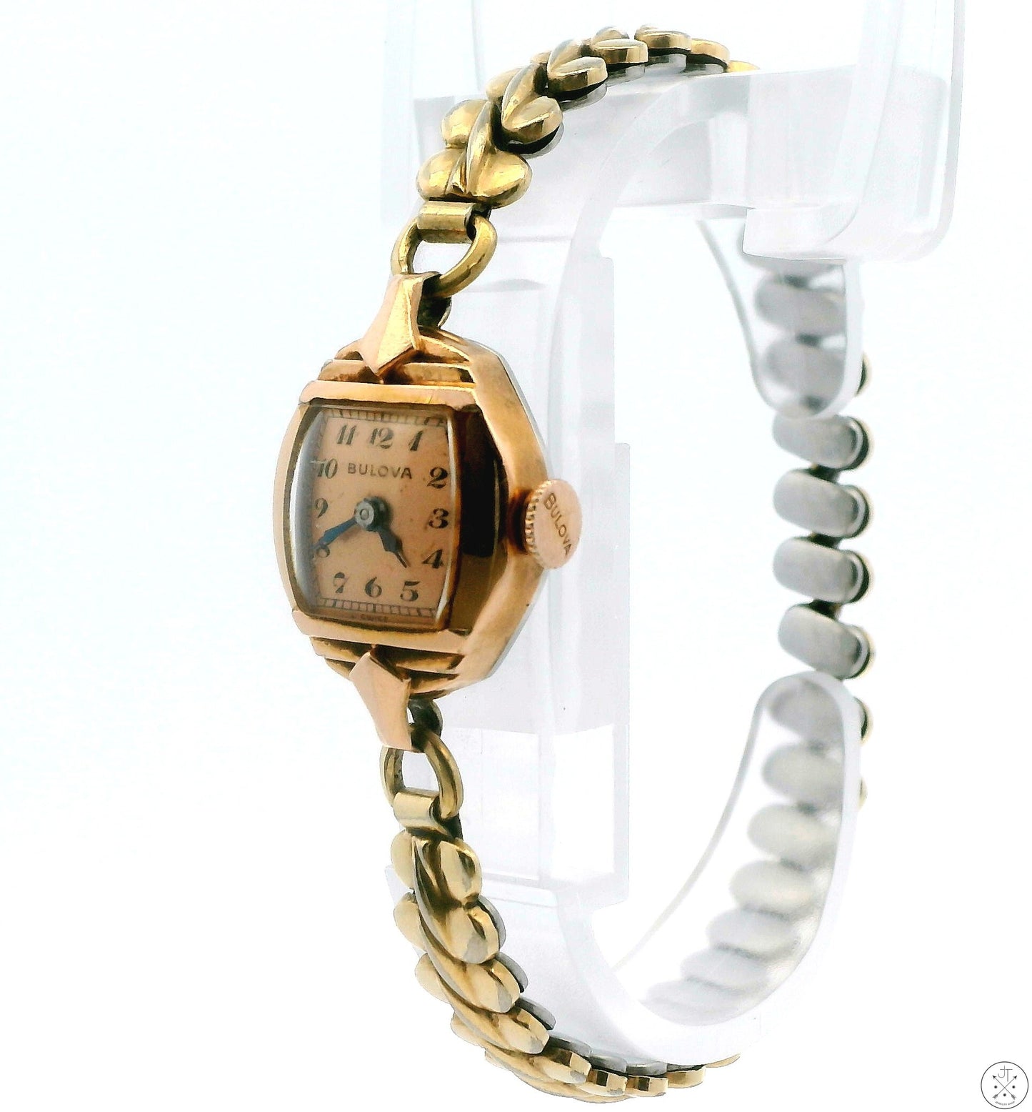 Vintage Bulova Gold Plated Ladies Wristwatch 17 Jewel Watch Mechanical 6in Stretch