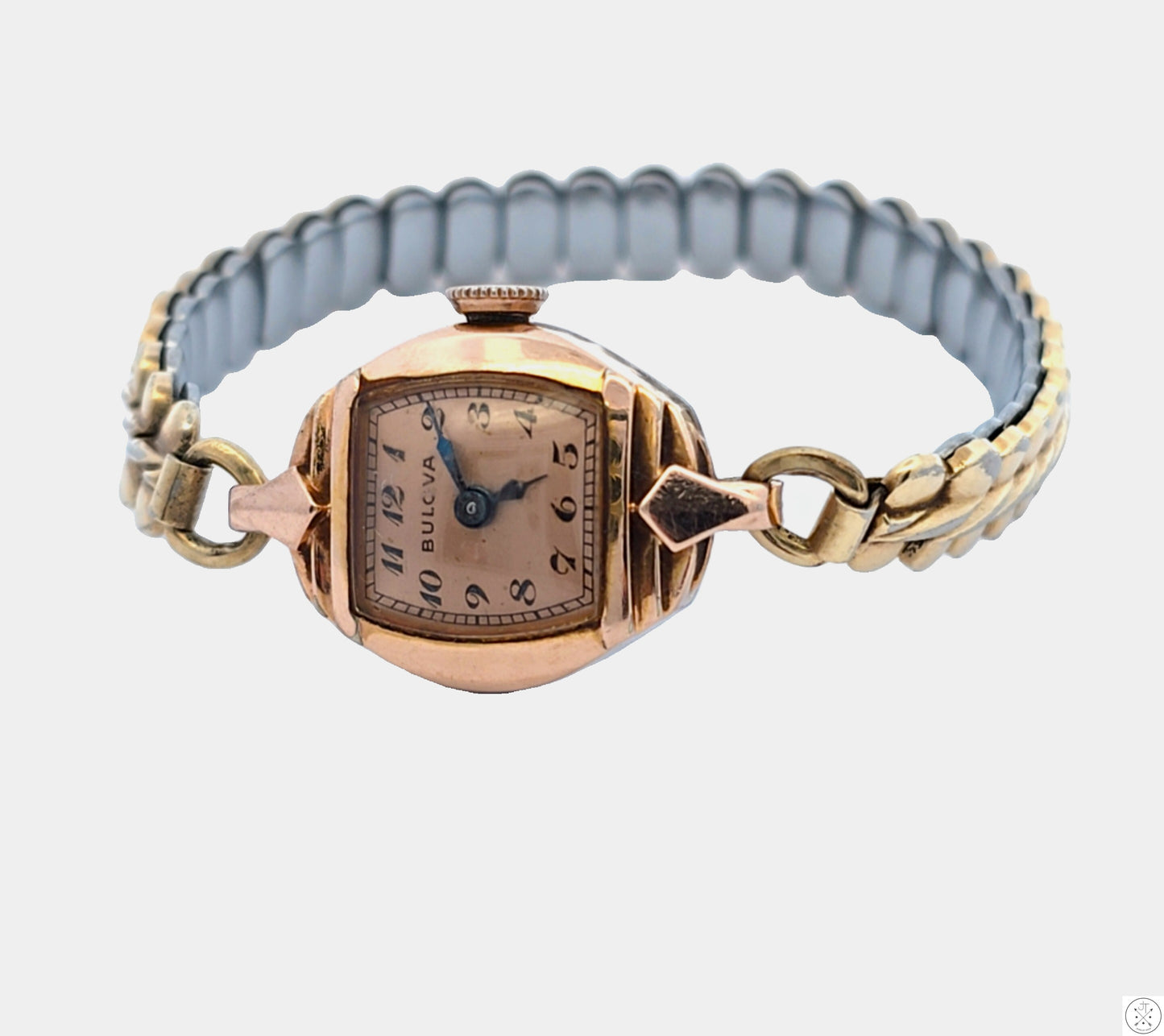 Vintage Bulova Gold Plated Ladies Wristwatch 17 Jewel Watch Mechanical 6in Stretch