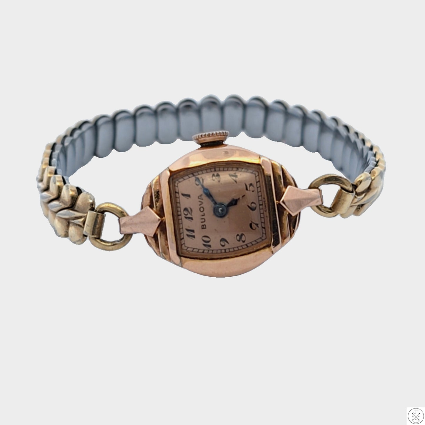 Vintage Bulova Gold Plated Ladies Wristwatch 17 Jewel Watch Mechanical 6in Stretch