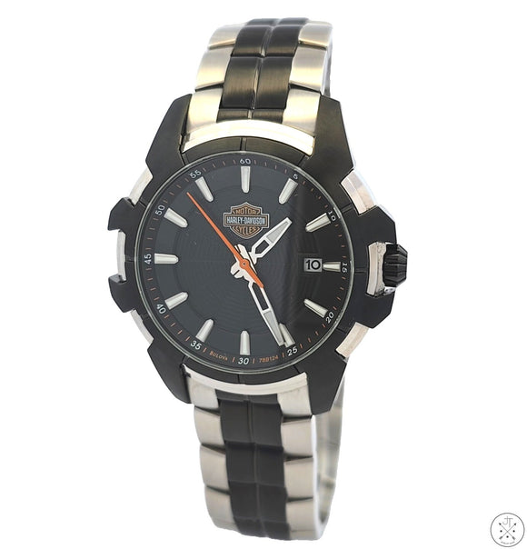 Bulova 42 mm 2012 Harley Davidson 78B124 Steel Quartz Watch Date 9in 100M