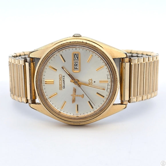 1978 Seiko Boeing Day Date Quartz 36 mm 30 Year Service Watch Runs 7546 Personalized