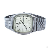 Vintage Pulsar 32 mm Watch Day Date Y148-503L 7.75 inch Stainless Steel Quartz