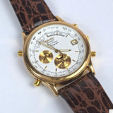 2000 Seiko Quartz 36 mm 6M15 World Timer Alarm Chronograph Calendar Watch Runs 8.5in