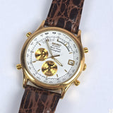 2000 Seiko Quartz 36 mm 6M15 World Timer Alarm Chronograph Calendar Watch Runs 8.5in