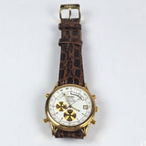 2000 Seiko Quartz 36 mm 6M15 World Timer Alarm Chronograph Calendar Watch Runs 8.5in