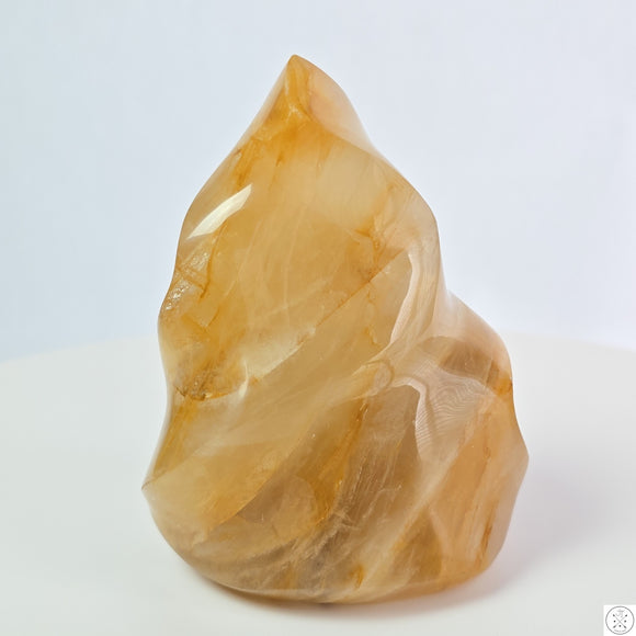 New 470 gram 4 inch Natural Golden Healer Quartz Flame 1.03 lb