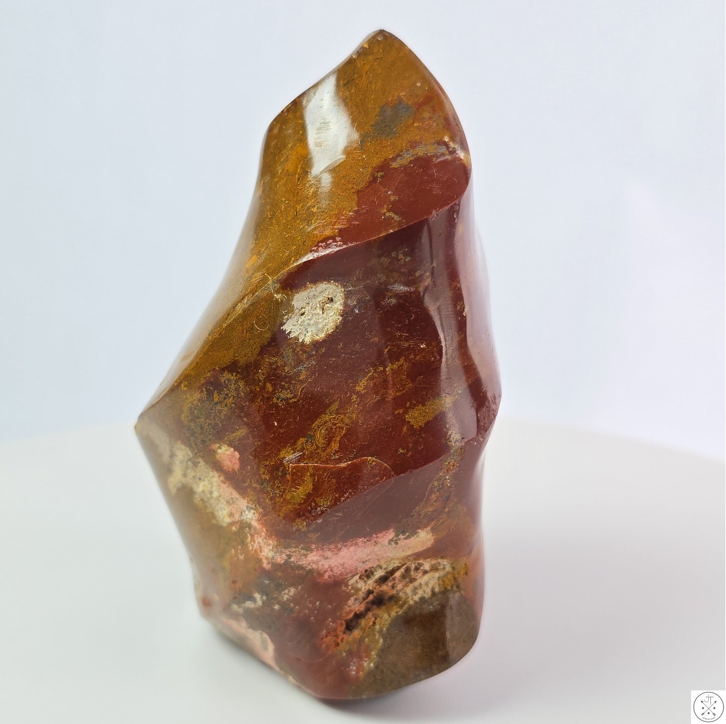 New 675 gram 5 1/4 inch Natural Red Jasper Flame 1.5 lb