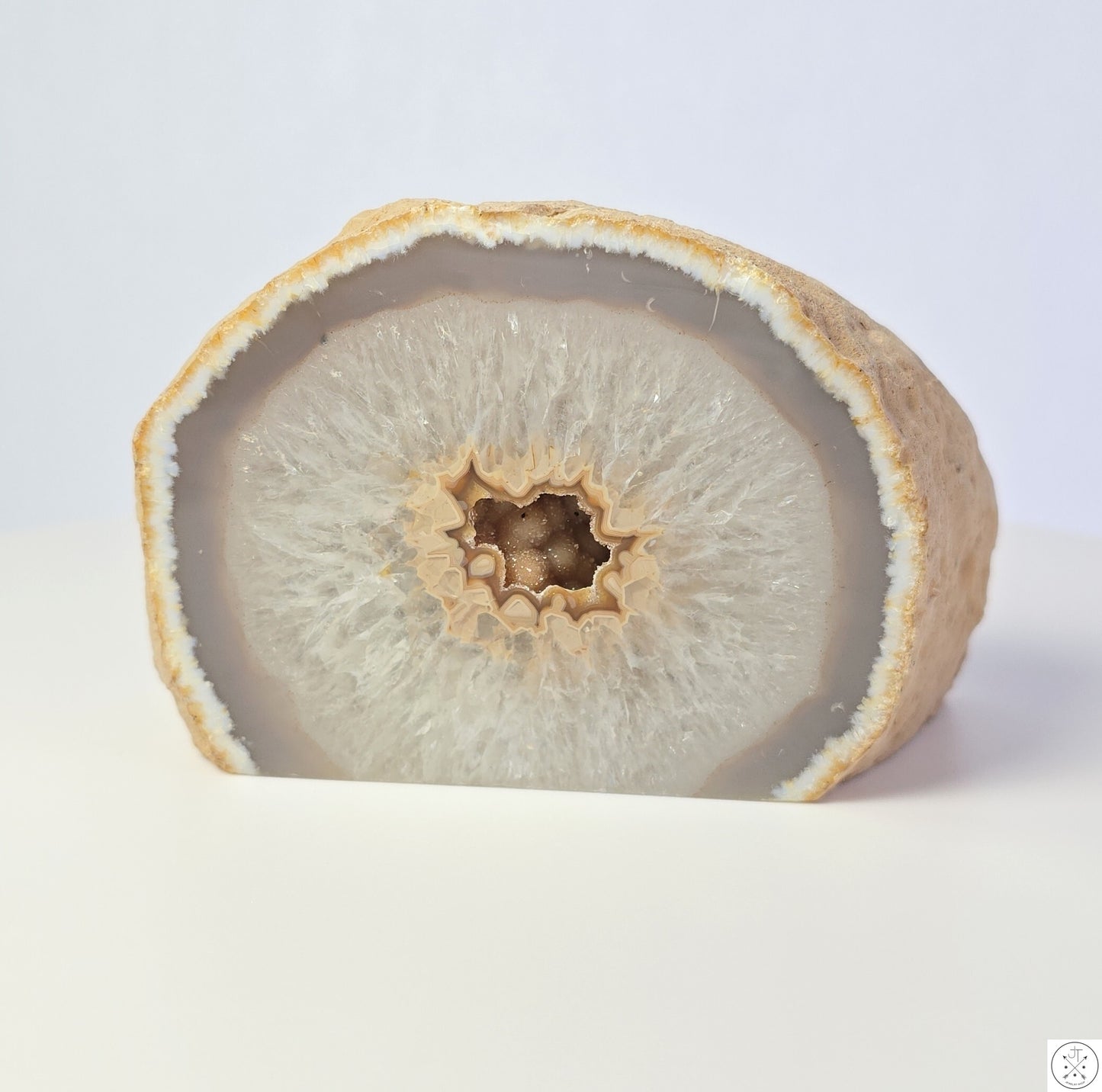 New 652 gram 4 inch Natural Quartz Geode Polished 1.44lb Free-Standing