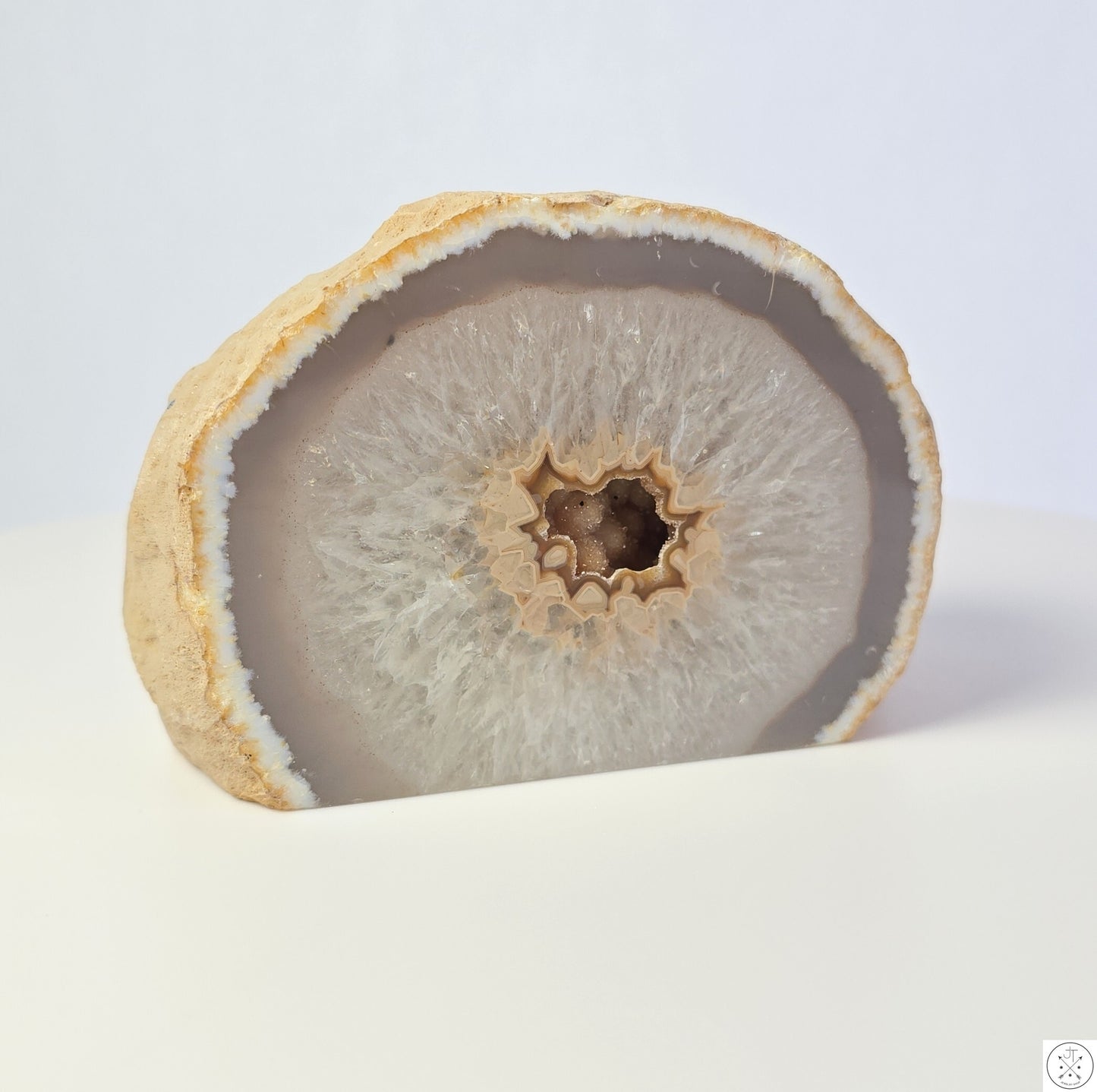 New 652 gram 4 inch Natural Quartz Geode Polished 1.44lb Free-Standing