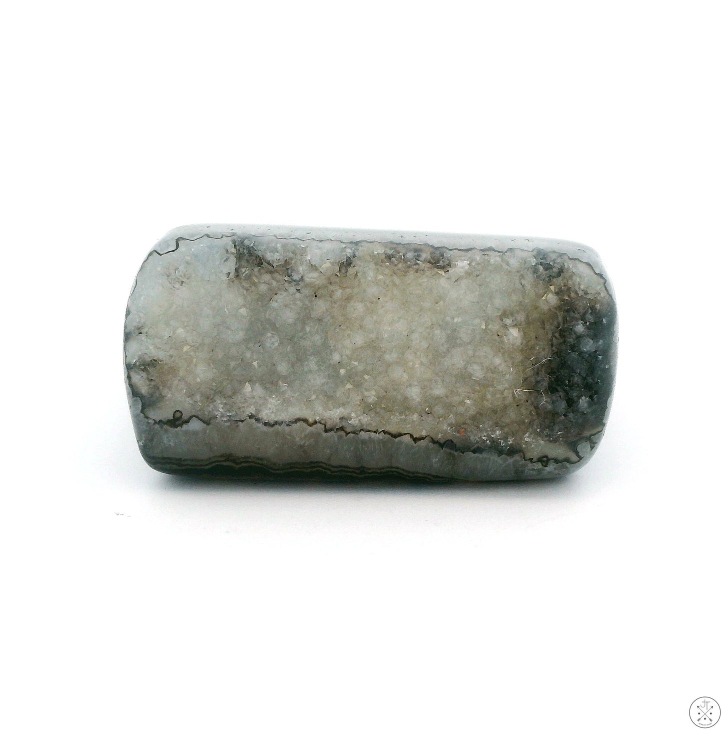 Drusy Quartz Agate Statement Ring Size 8 Black and White