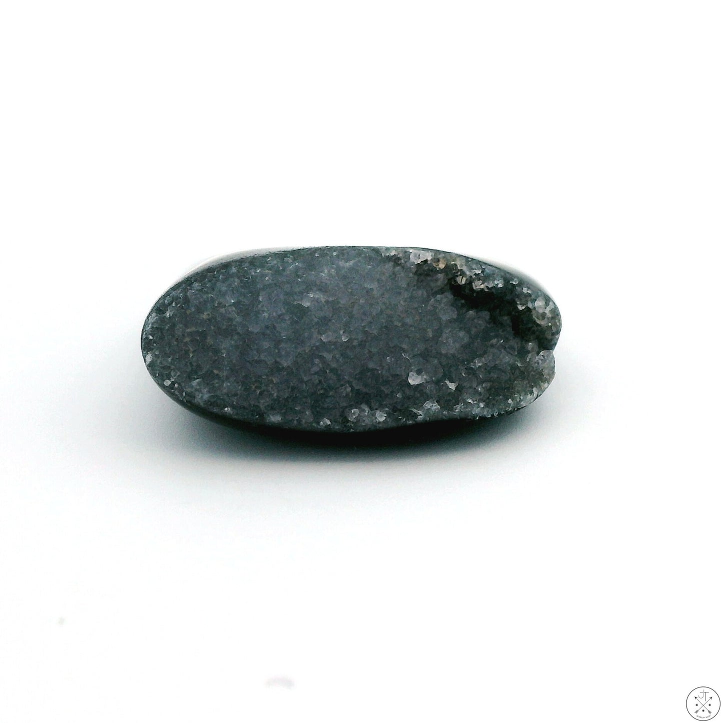 Drusy Quartz Agate Statement Ring Size 6.5 Black and White