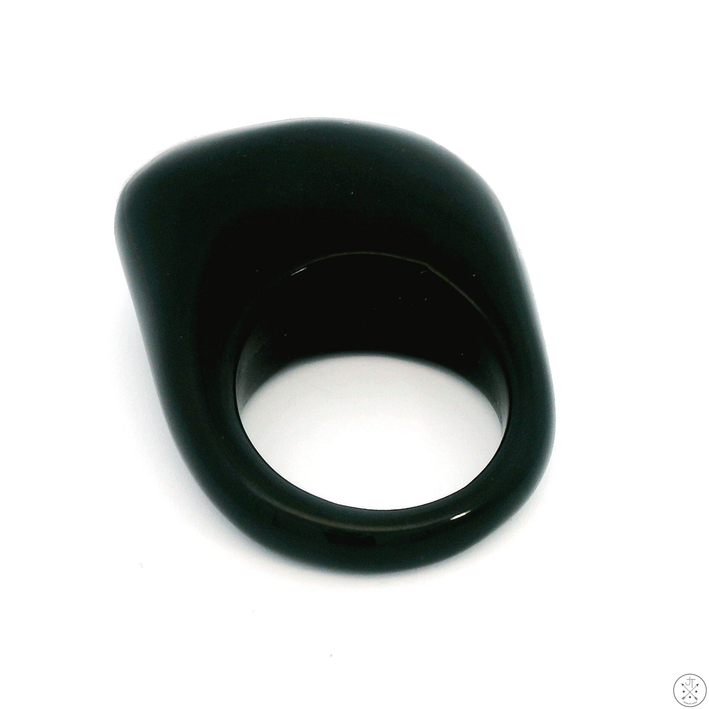 Drusy Quartz Agate Statement Ring Size 6.5 Black and White