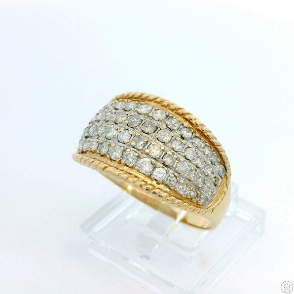 Vintage 14k Yellow Gold Band with 3/4 ctw Natural Diamonds Size 10.5