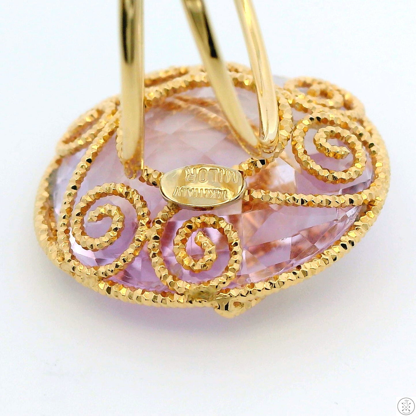 Milor Italy 14k Yellow Gold Ring with Large Amethyst Size 9 Wire Fashion