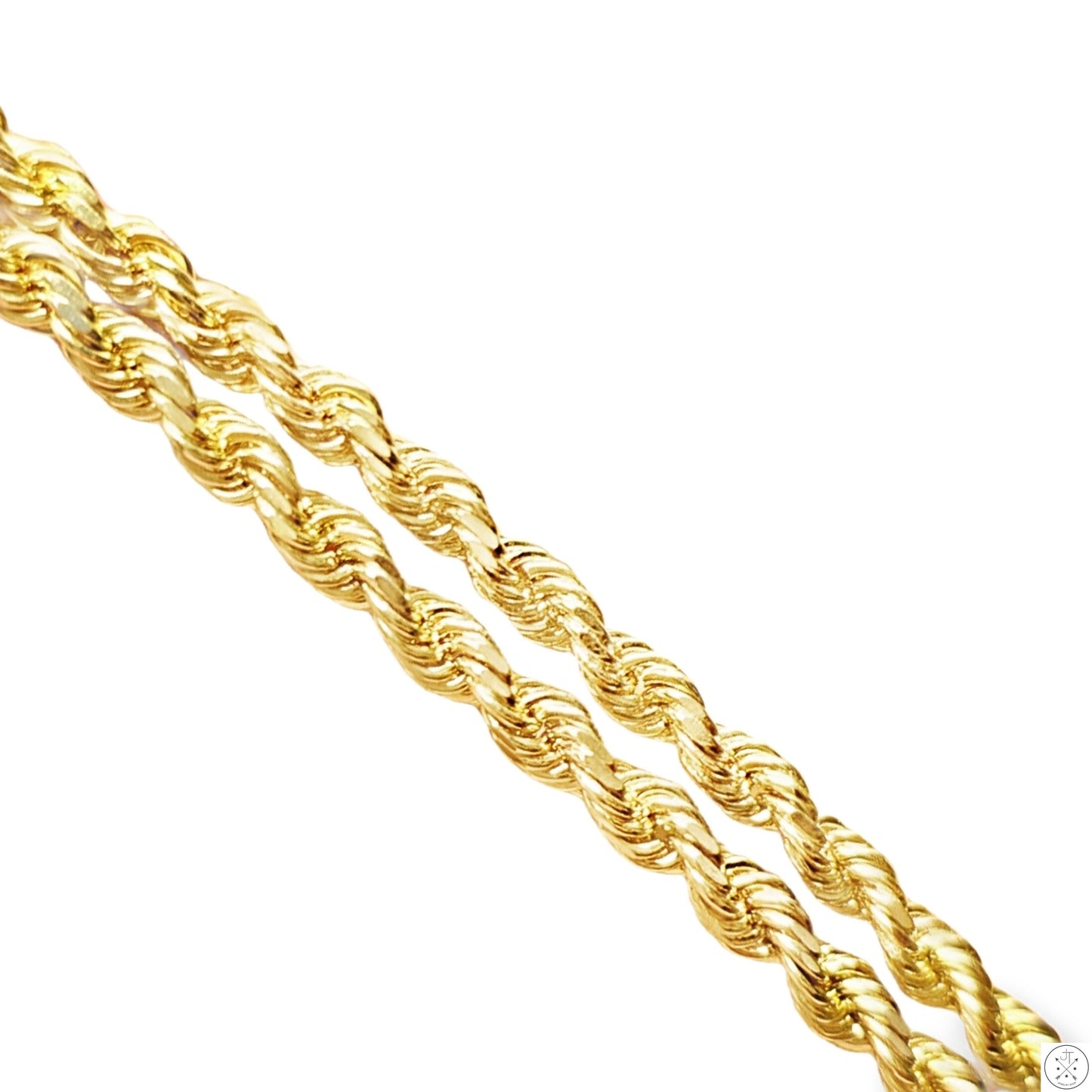 New Solid 14k Yellow Gold 22 Inch 3.5 mm Diamond Cut Rope Necklace Chain