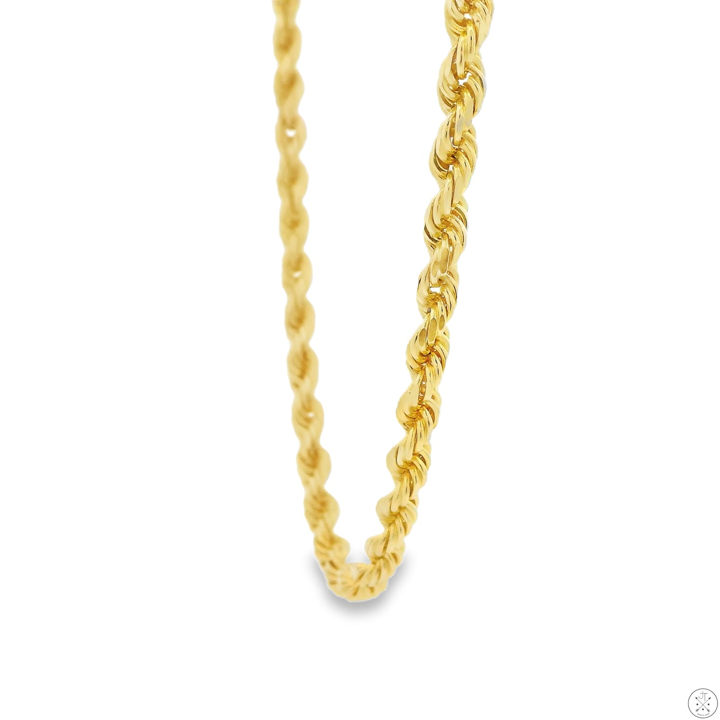 New Solid 14k Yellow Gold 22 Inch 3.5 mm Diamond Cut Rope Necklace Chain