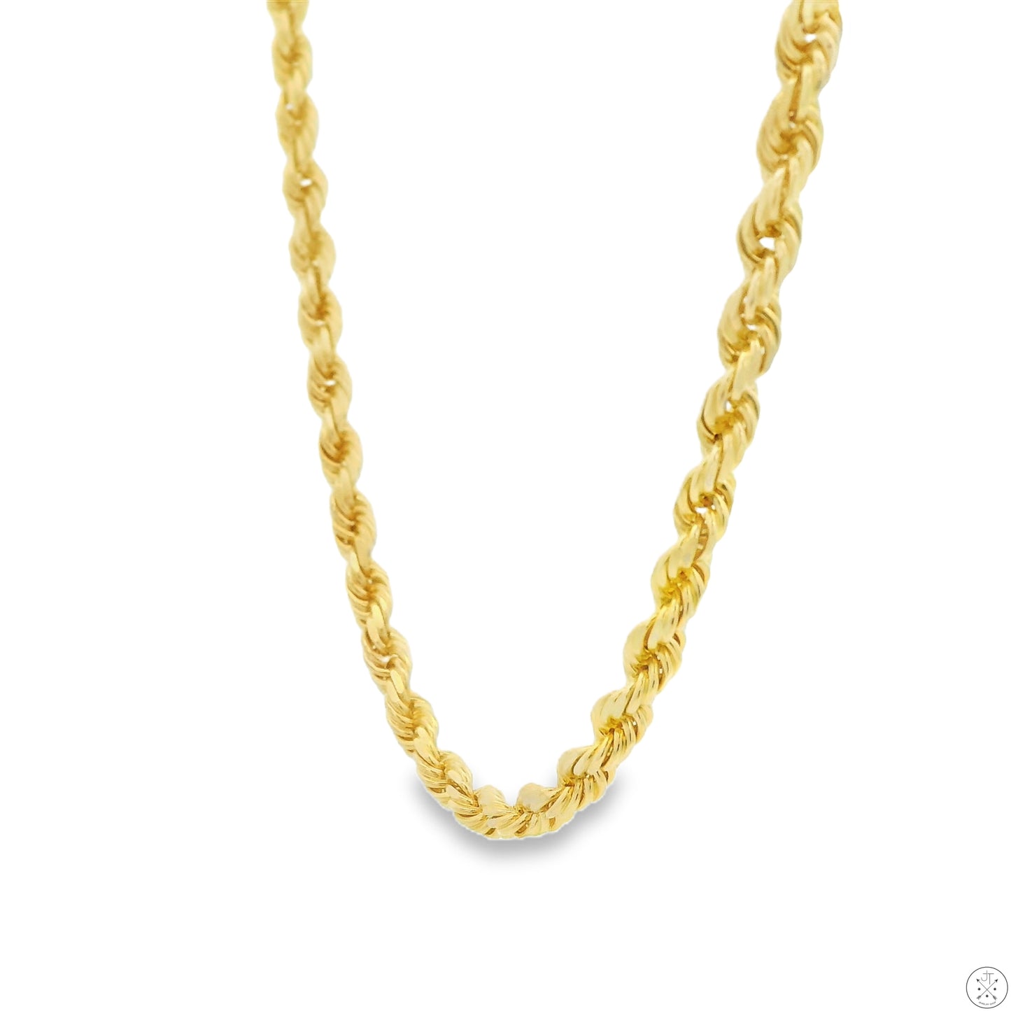 New Solid 14k Yellow Gold 22 Inch 3.5 mm Diamond Cut Rope Necklace Chain