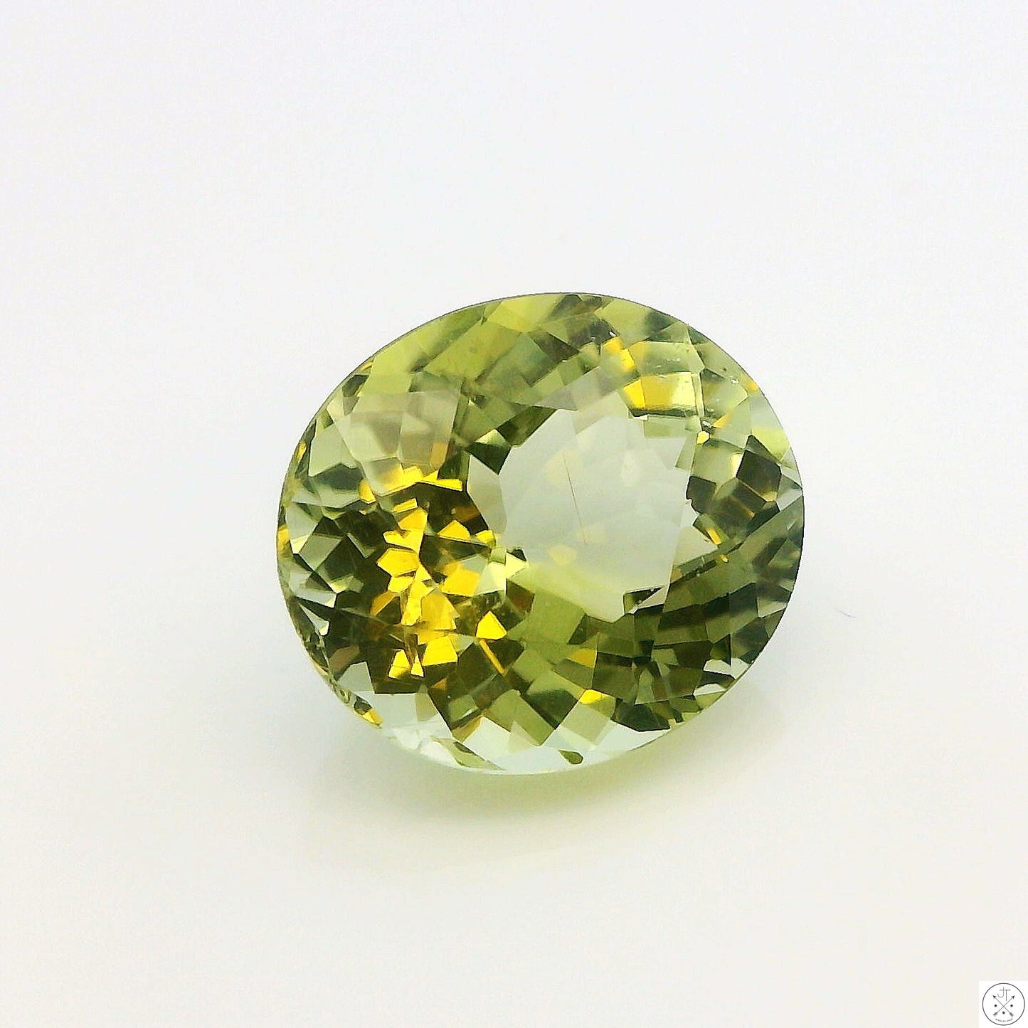 3.67 Carat 11 x 9 mm Elbaite Tourmaline Green Oval Faceted Natural Gemstone Loose
