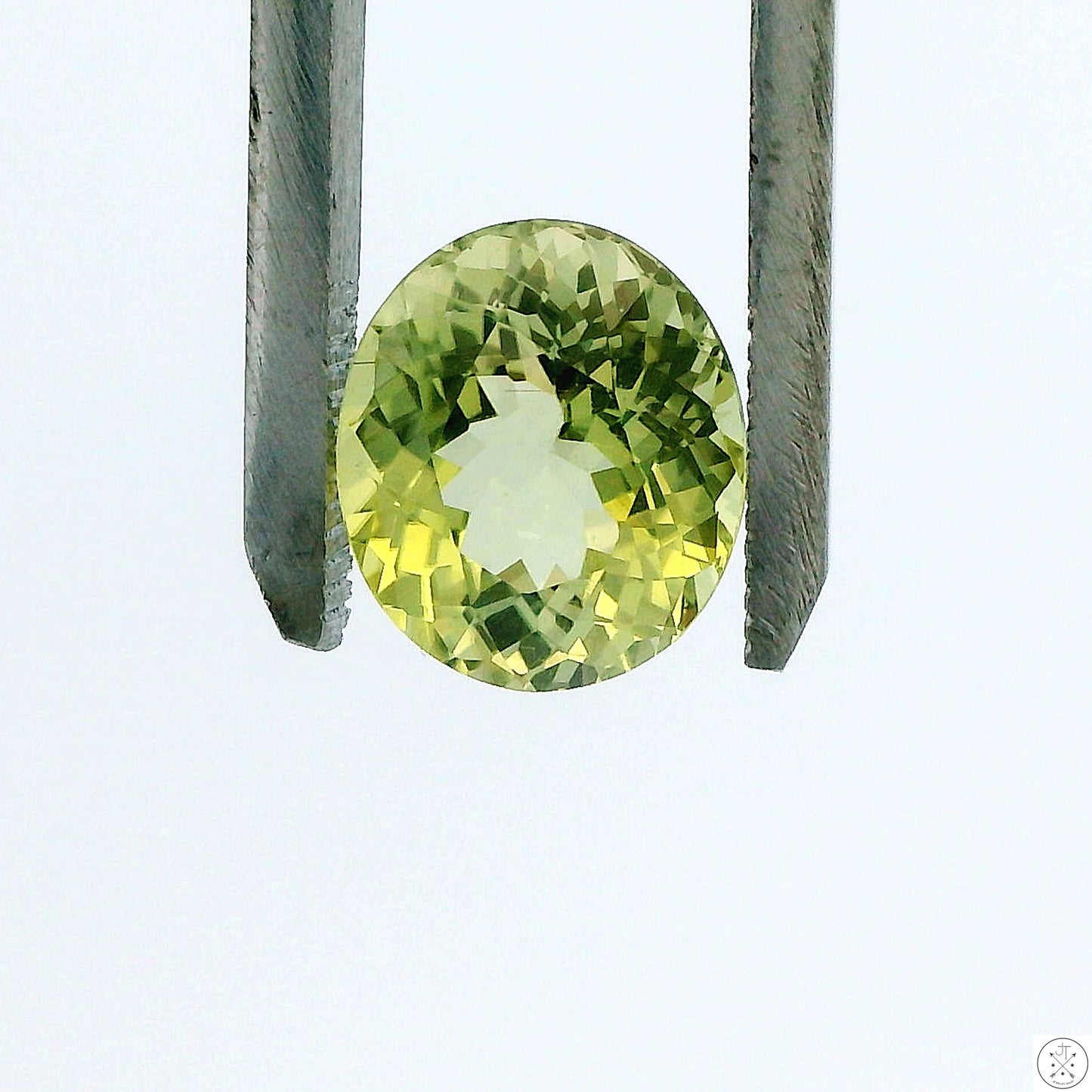 3.67 Carat 11 x 9 mm Elbaite Tourmaline Green Oval Faceted Natural Gemstone Loose