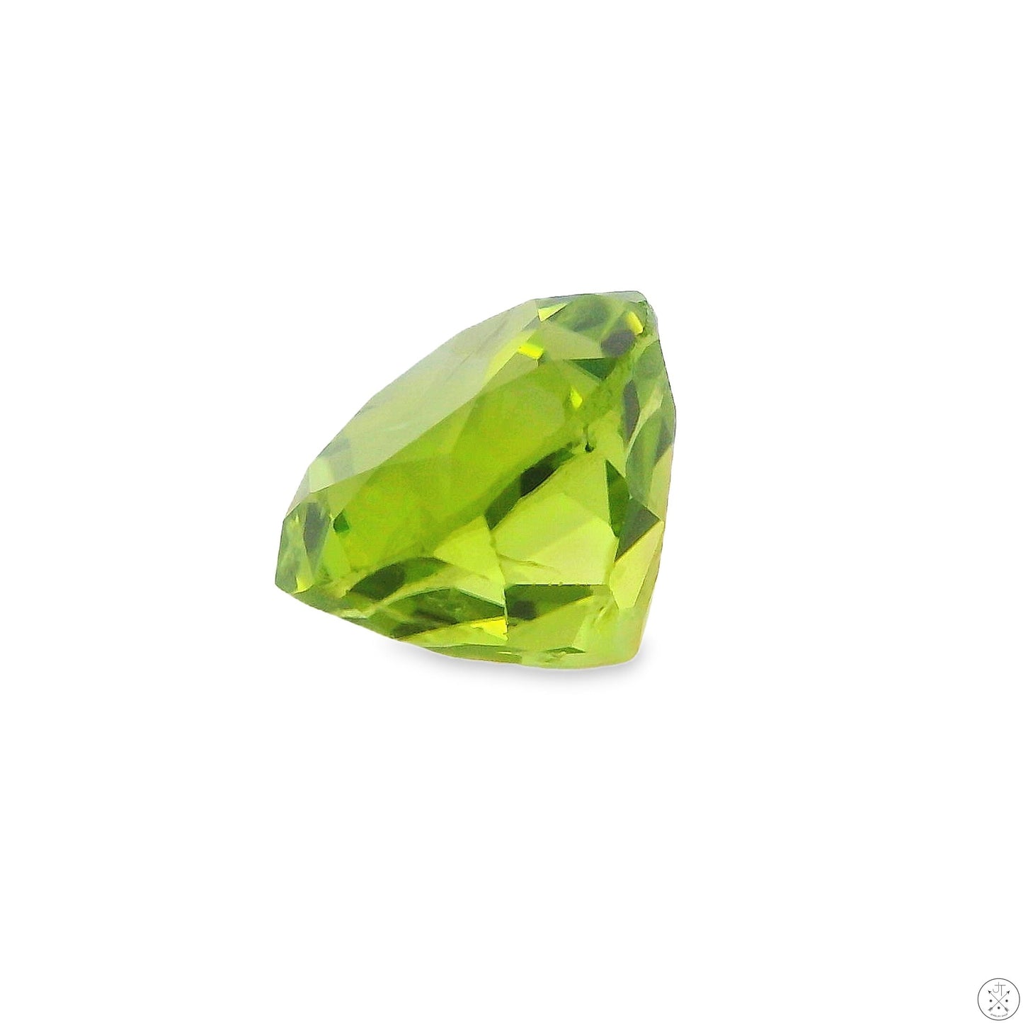 3.87 Carat Natural Peridot 9 mm Round Faceted Gemstone Loose