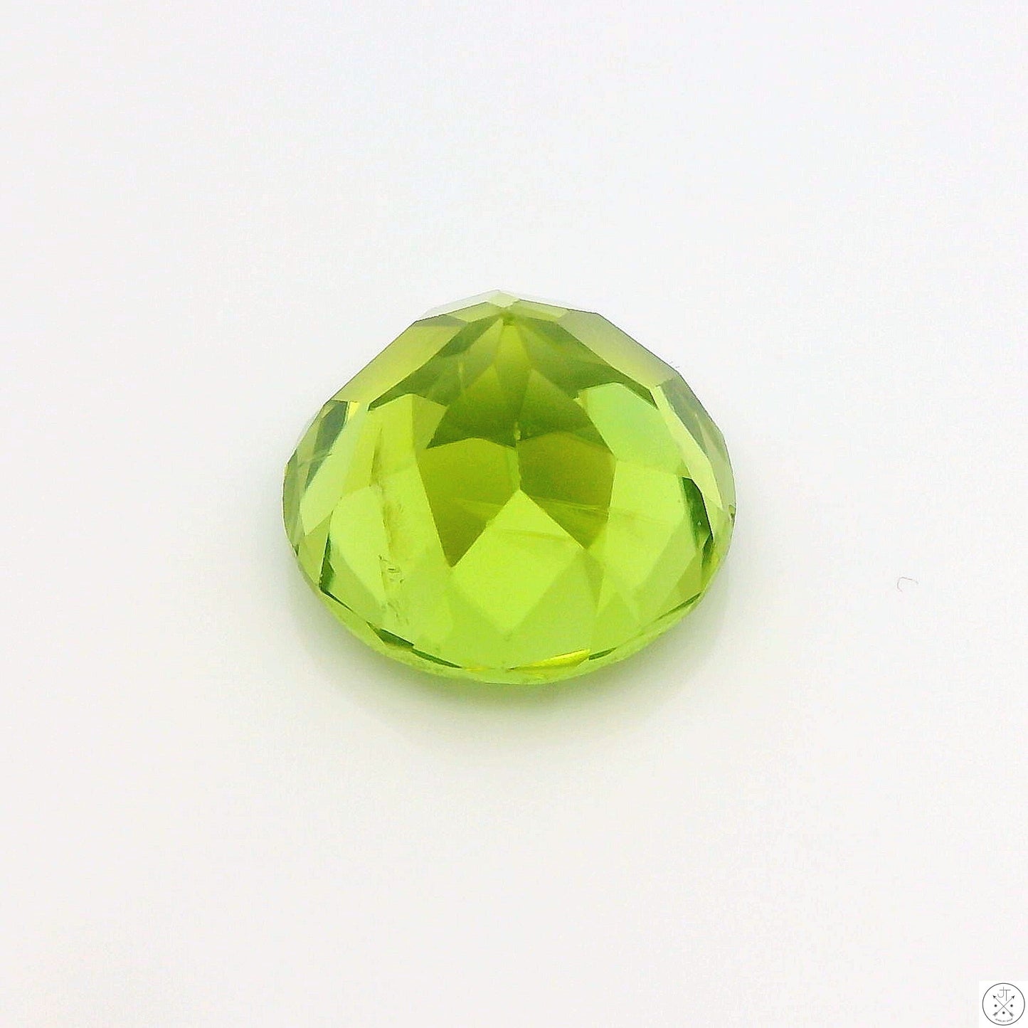 3.87 Carat Natural Peridot 9 mm Round Faceted Gemstone Loose