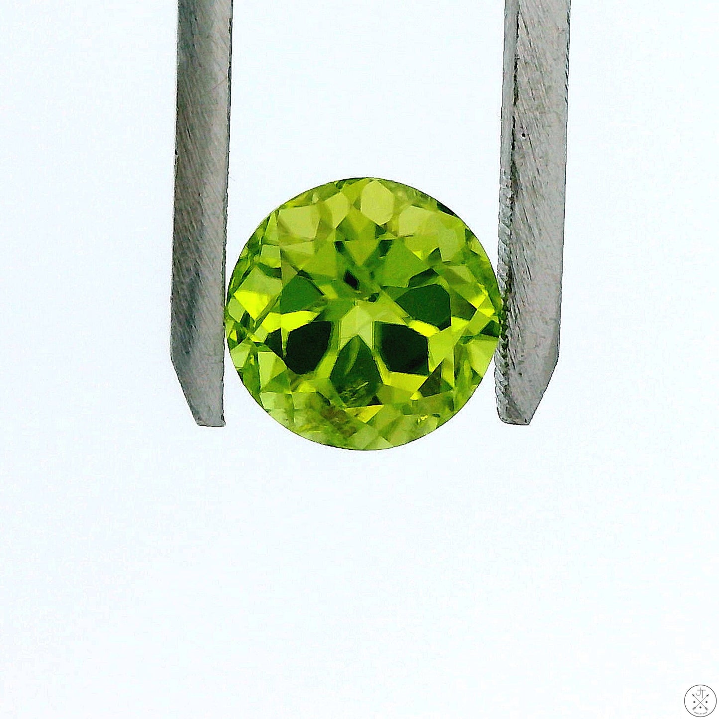 3.87 Carat Natural Peridot 9 mm Round Faceted Gemstone Loose
