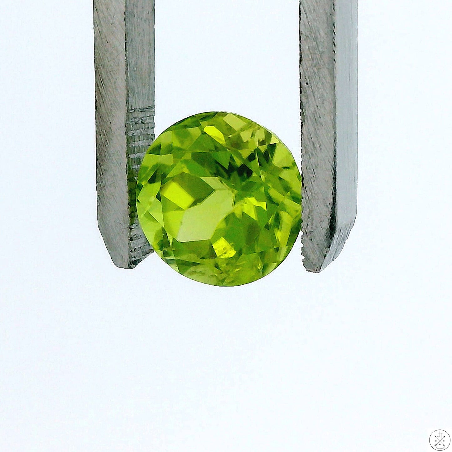 3.87 Carat Natural Peridot 9 mm Round Faceted Gemstone Loose