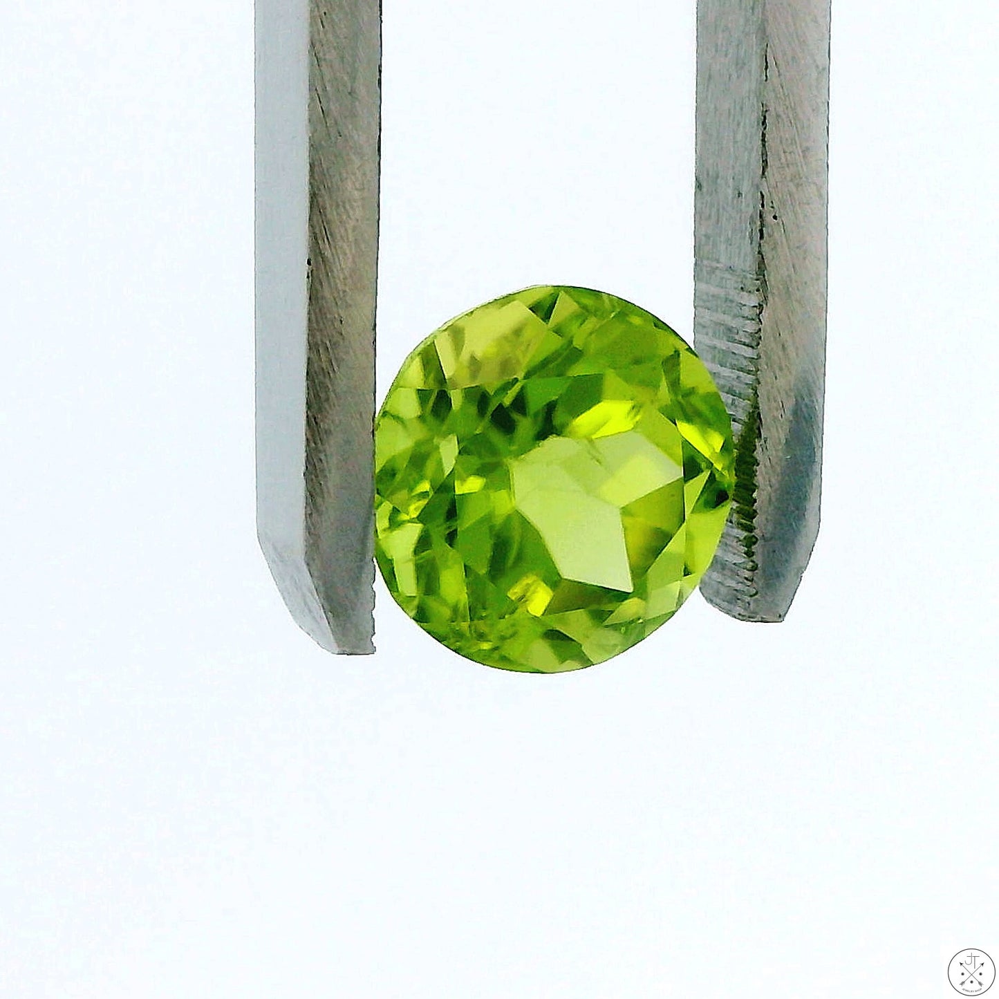 3.87 Carat Natural Peridot 9 mm Round Faceted Gemstone Loose