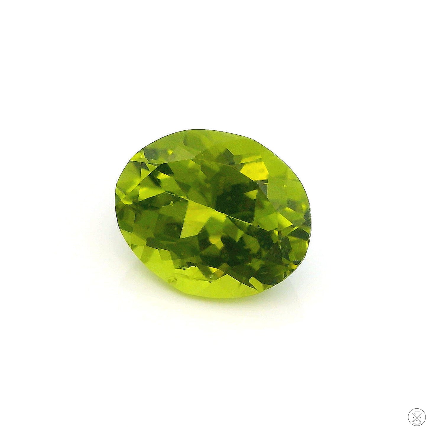 3.55 Carat Natural Peridot 11 x 9 mm Oval Faceted Gemstone Loose