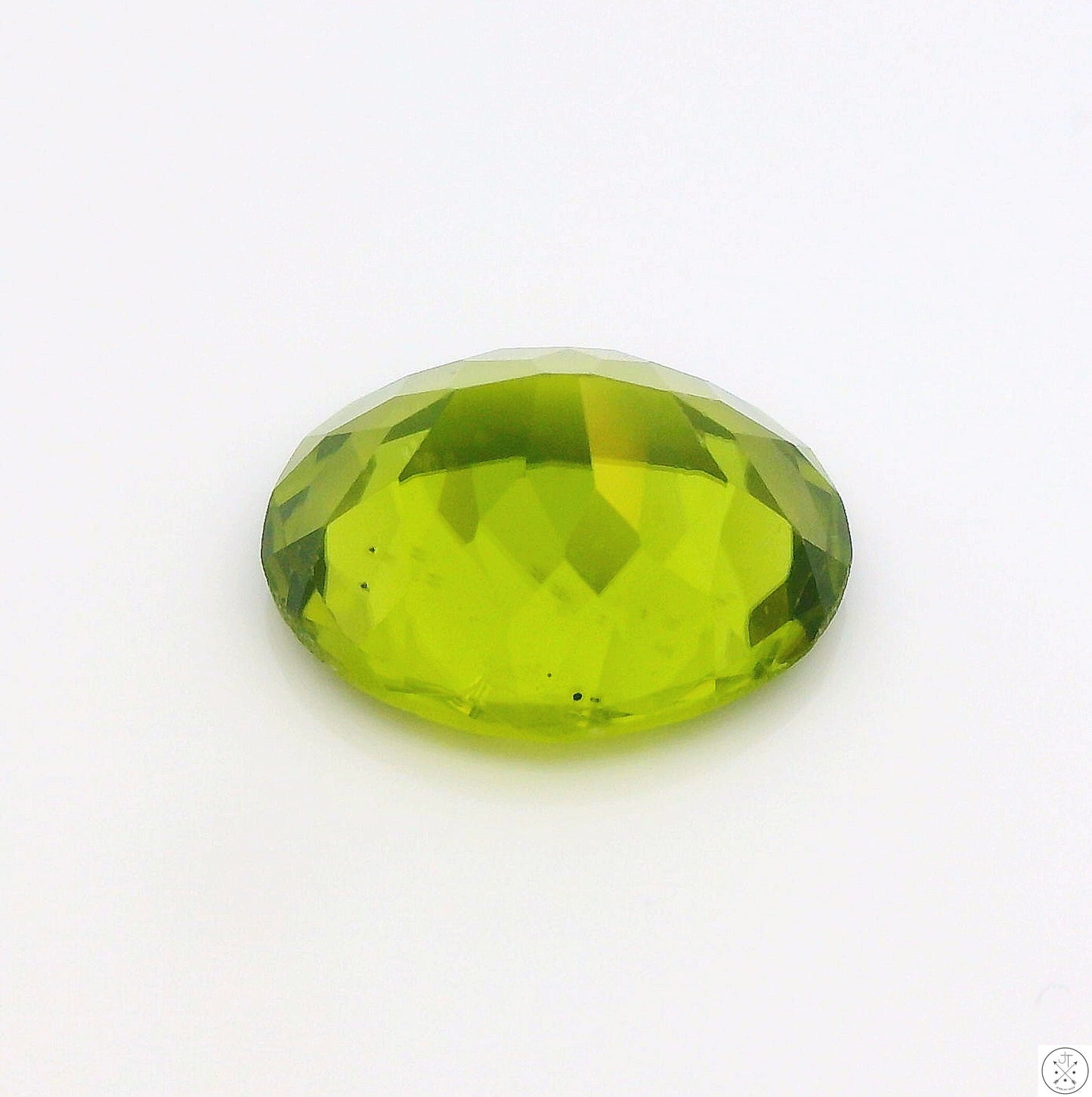 3.55 Carat Natural Peridot 11 x 9 mm Oval Faceted Gemstone Loose